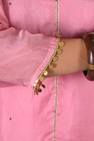 Zuri Light-Pink Gota-Work Kurta Set (Set of 3)