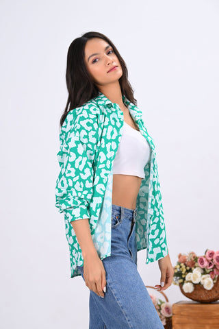 Green Leopard Print Shirt