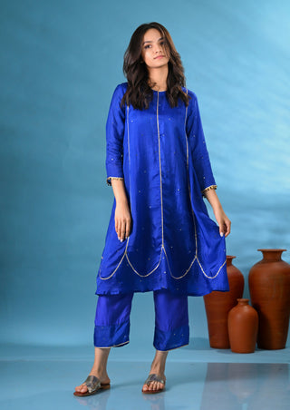 Noori Blue Gota-Work Kurta Set (Set of 3)