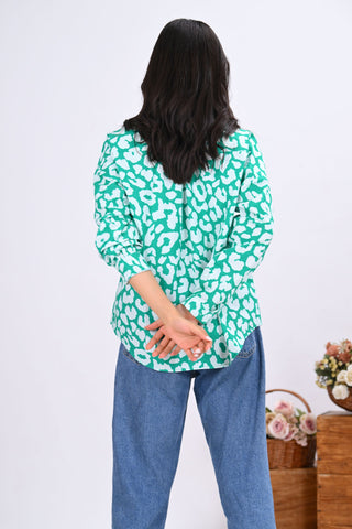 Green Leopard Print Shirt