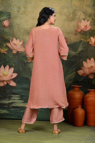 Chandni Brown Handwork Yoke Kurta Set (Set of 3)