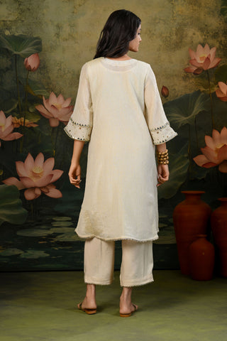 Tara Golden Handwork Yoke Kurta Set (Set of 3)