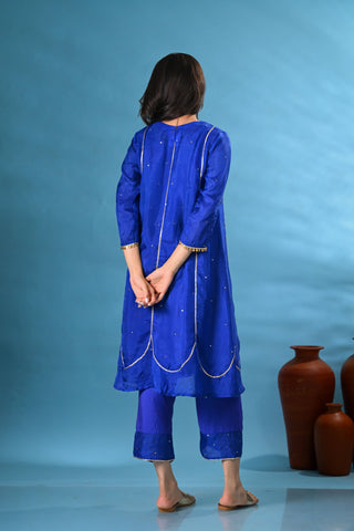 Noori Blue Gota-Work Kurta Set (Set of 3)
