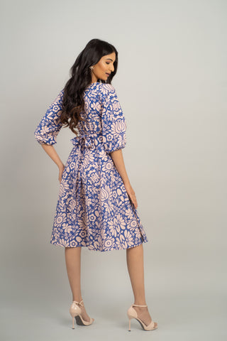 BELLE V-NECK MIDI DRESS