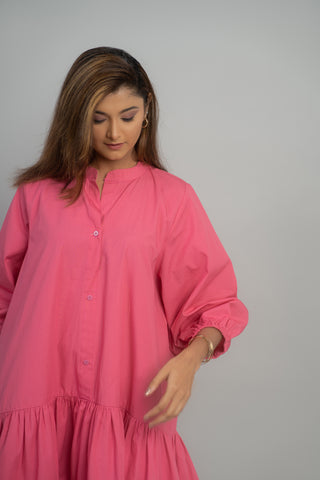 FROLLY PINK BUTTON-DOWN DRESS