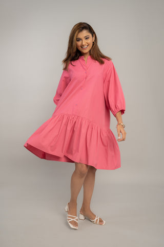 FROLLY PINK BUTTON-DOWN DRESS