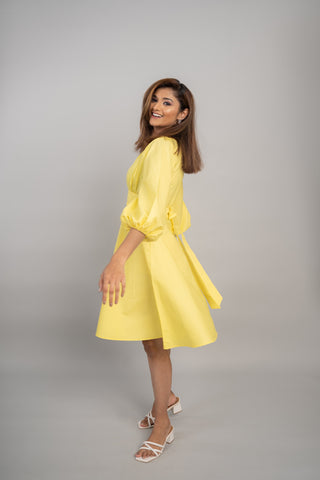 CANARY V-NECK MIDI DRESS