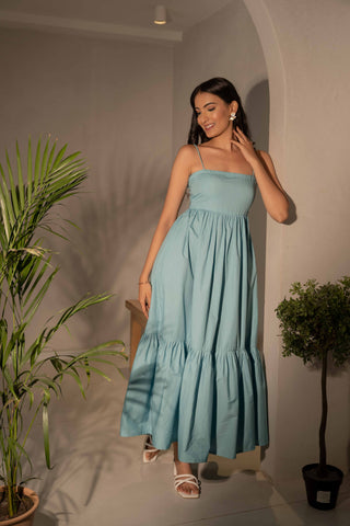 SEA-MIST TIERED MAXI DRESS