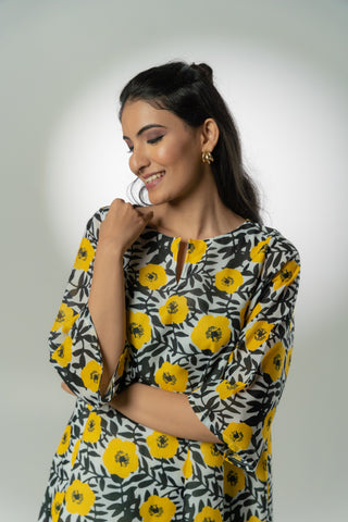 YELLOW FLORAL CO-ORD SET